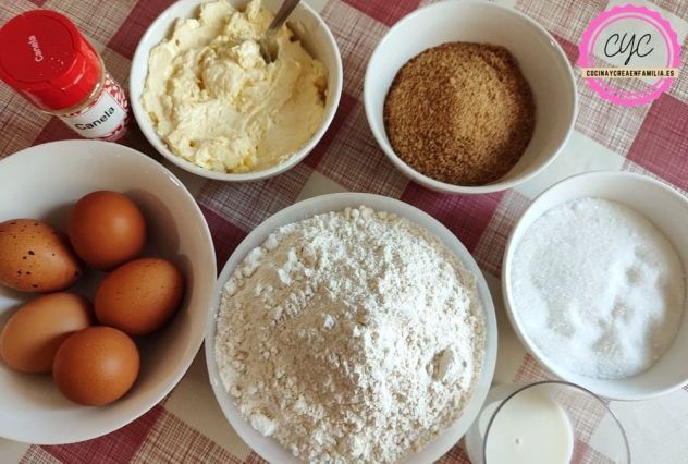 ingredientes para el bizcocho de canela