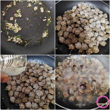paso a paso para hacer las chirlas al ajillo