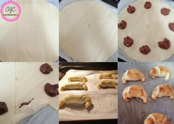 pasos para hacer croissant de nutella