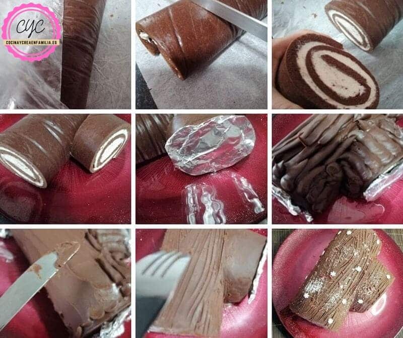 Tronco de navidad de chocolate