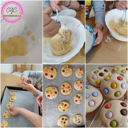 paso a paso para hacer las galletas con lacasitos