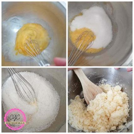 Pasos de la receta de coquitos esponjosos