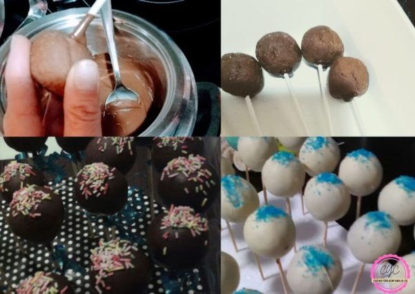 pasos para poner el palo a los pops cake