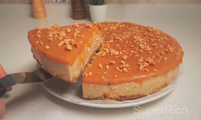 tarta de caramelo y galleta