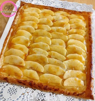 tarta de hojaldre con manzana