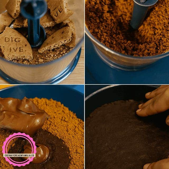 base de galleta para la tarta de nutella